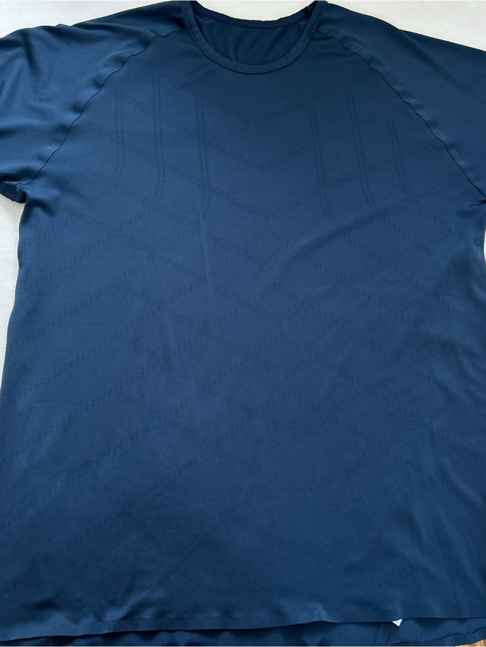 Altra running Navy blue breathable  t-shirt with subtle chevron pattern
